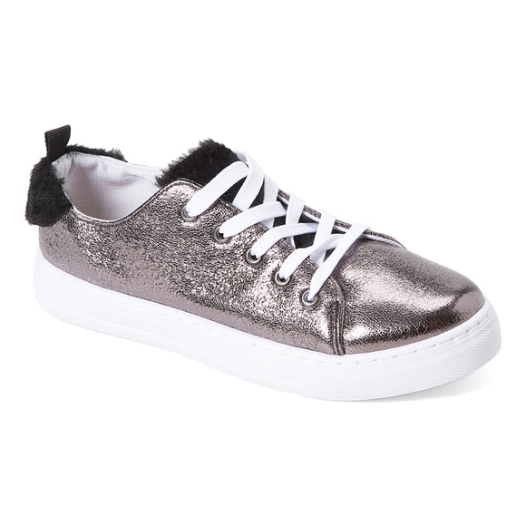 Shoes - Pewter & Black Shimmer Sneaker Shoes - Pewter & Black Shimmer Sneaker